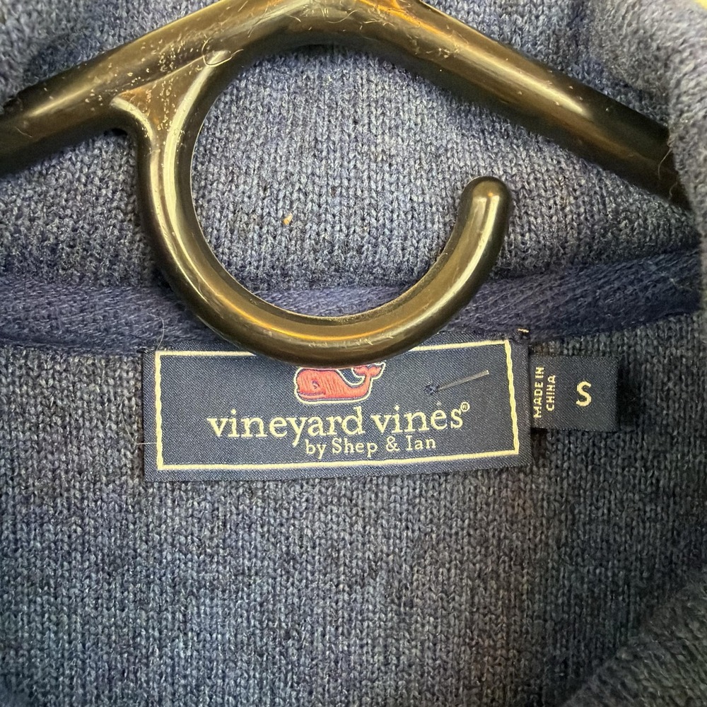 Vineyard Vines Sweater Mens Small Blue Quarter Zip Mock Neck Kentucky Pullover - Picture 5 of 10